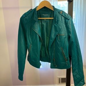 Teal Aeropostale faux leather jacket (MEDIUM)